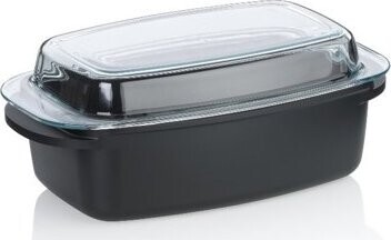 KELA Atura Pekáč s pokrievkou čierny 40 × 22,5 × 16 cm 4,5 l liaty hliník