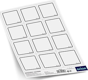 ORION Samolepky na dózy WHITELINE štvorec prázdne 12