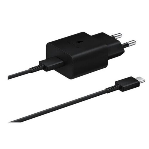 EP-T1510XBE Samsung USB-C 15W Cestovní nabíječka + USB-C Datový Kabel Black (Pošk. Balení)