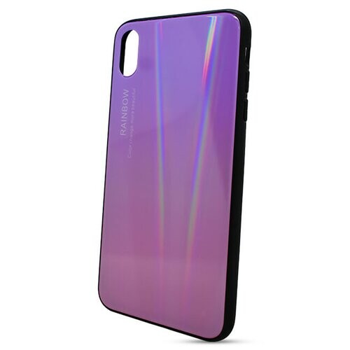 Puzdro Rainbow Glass TPU iPhone XS Max - ružové