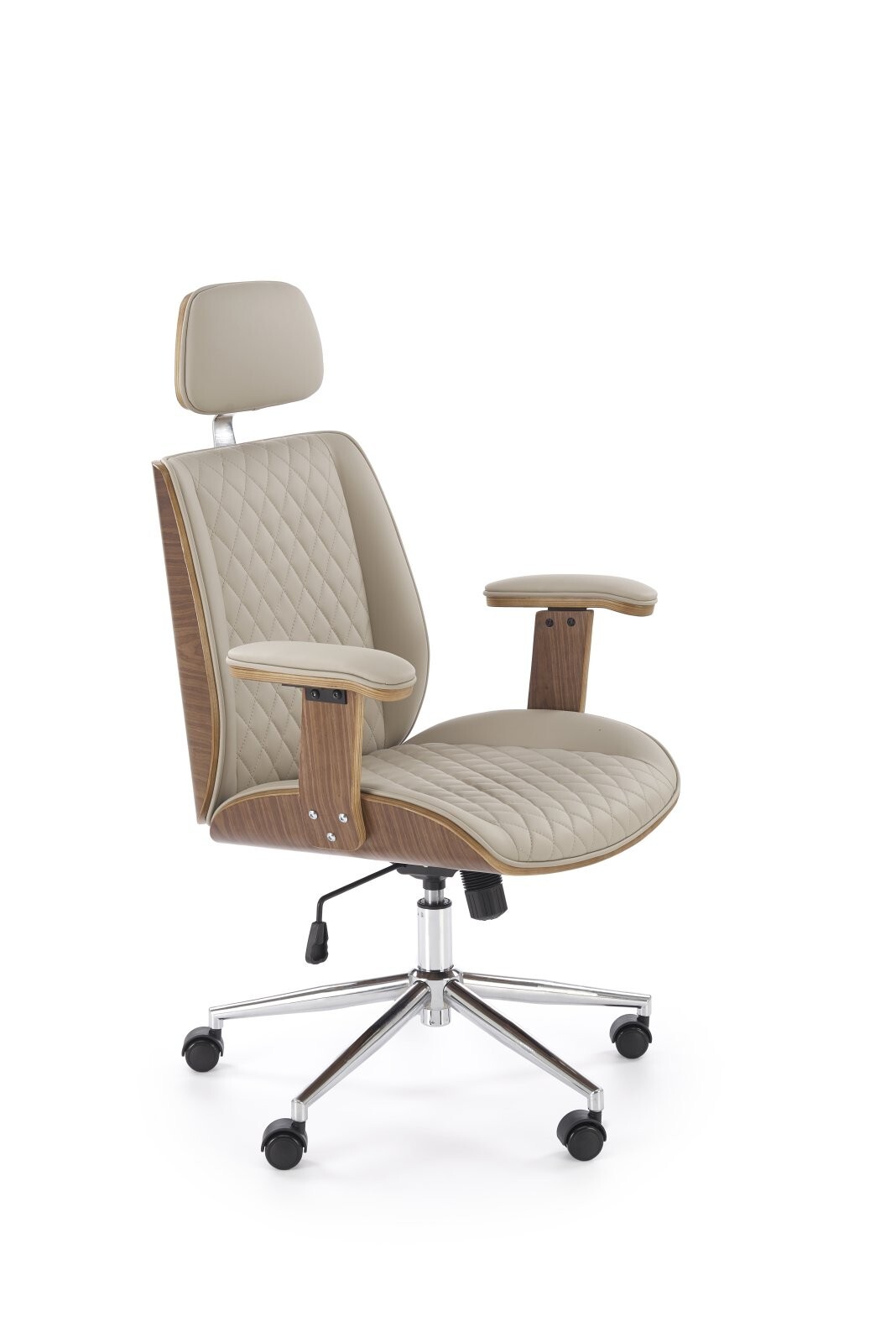 Kancelářská židle Timber eko kůže béžová/ořech