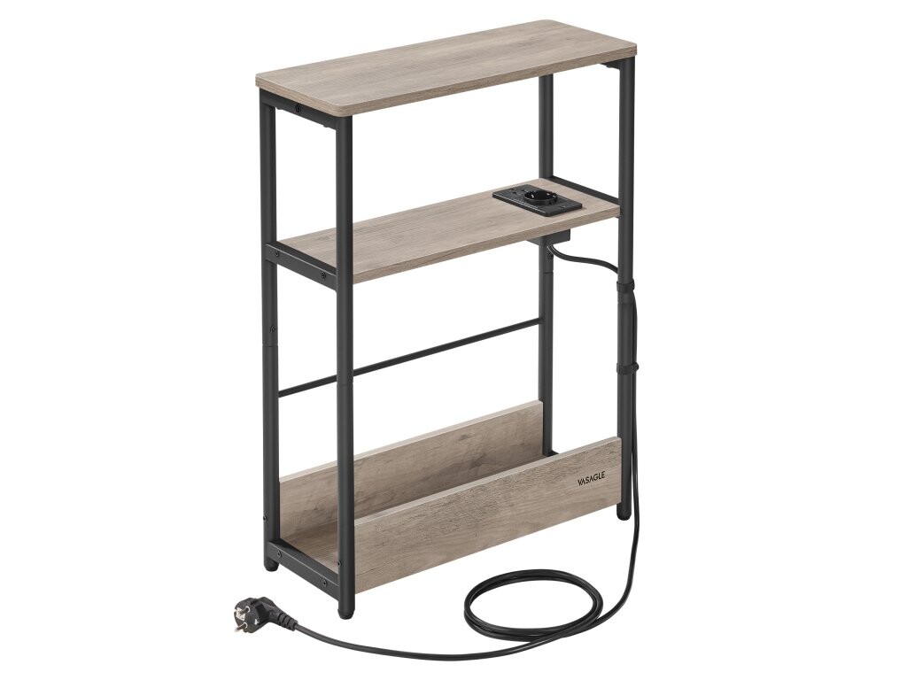 Odkládací stolek s USB Vasagle Jinad šedý