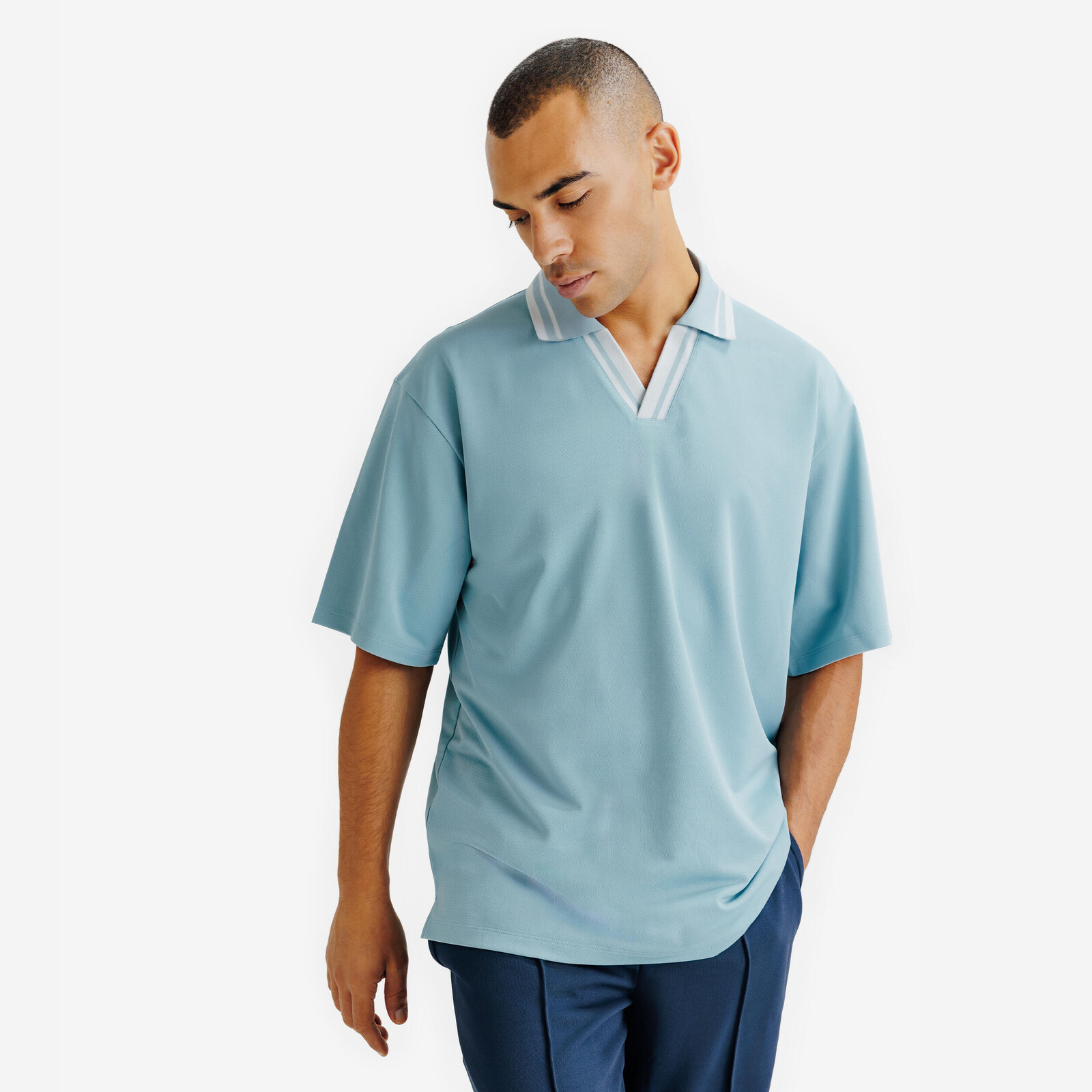 Pánske oversize polo tričko Heritage modré