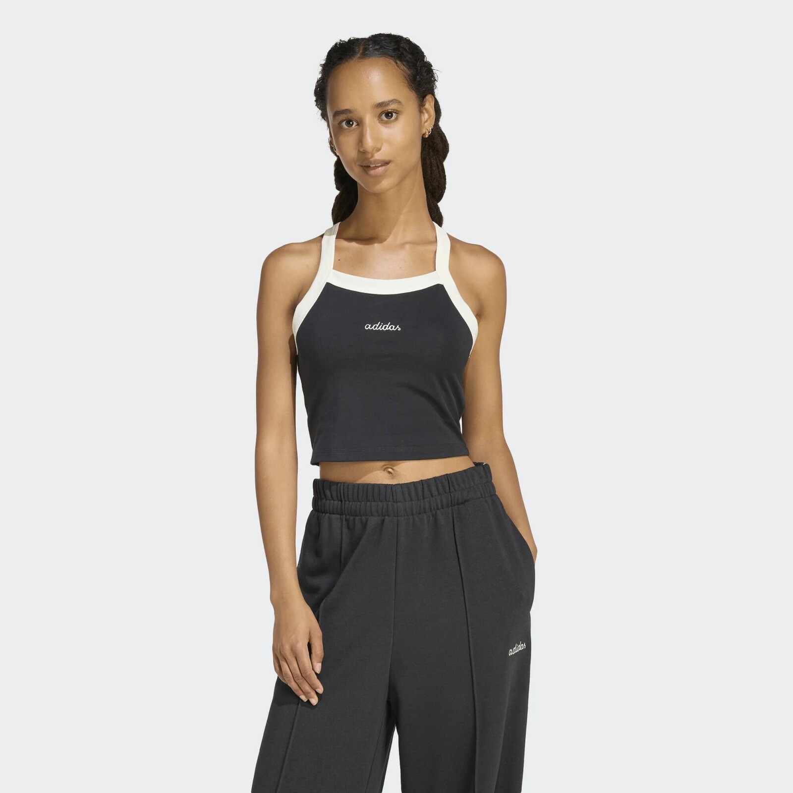 ADIDAS dámske fitness crop tielko čierne
