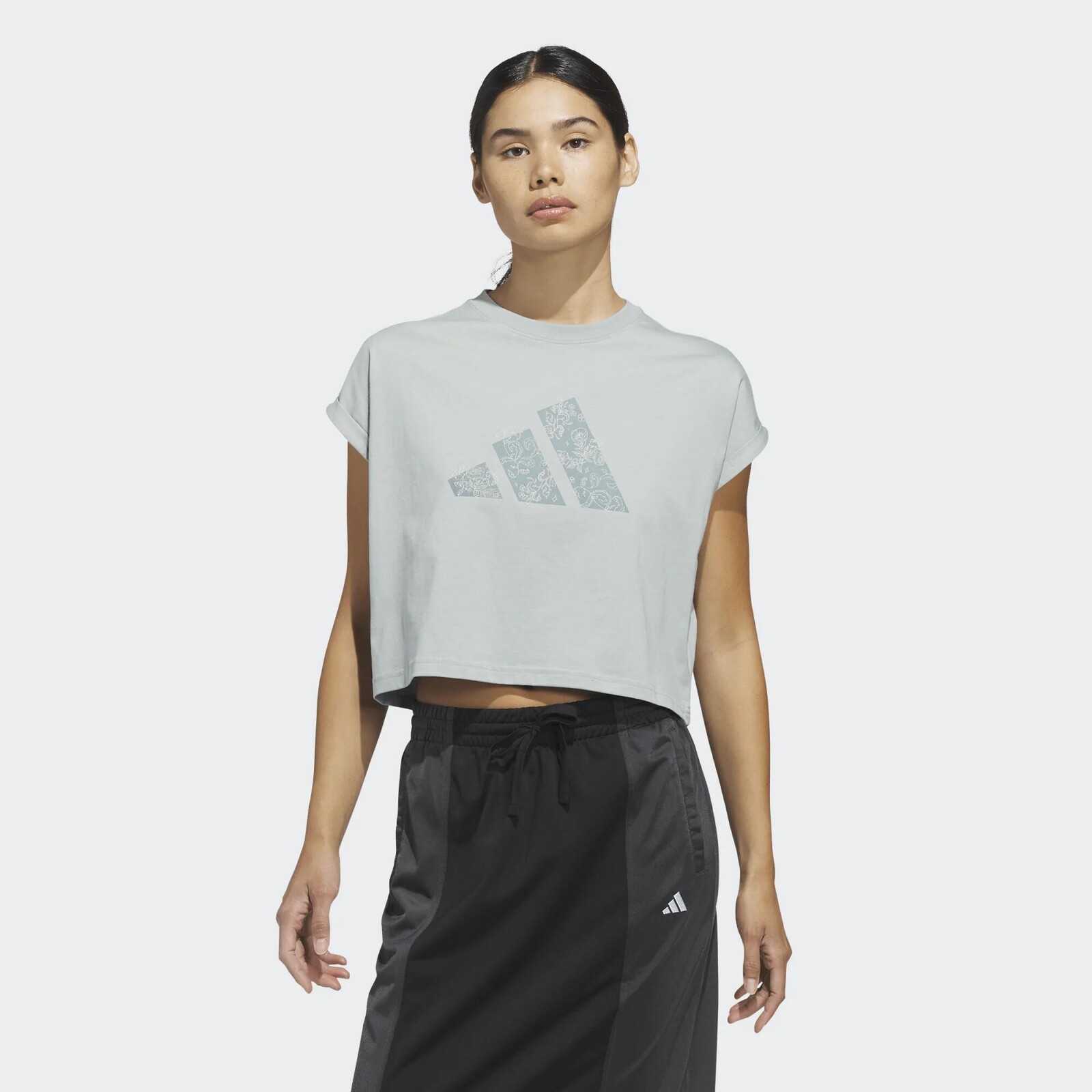 ADIDAS dámske crop top tričko čierne