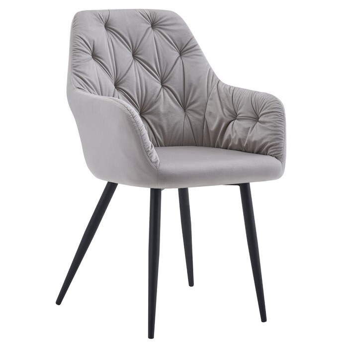 KONDELA Verio New jedálenské kreslo sivá (Velvet) / čierna