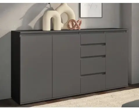 Široká komoda so šuplíkmi Brest, 160 cm, antracitová%