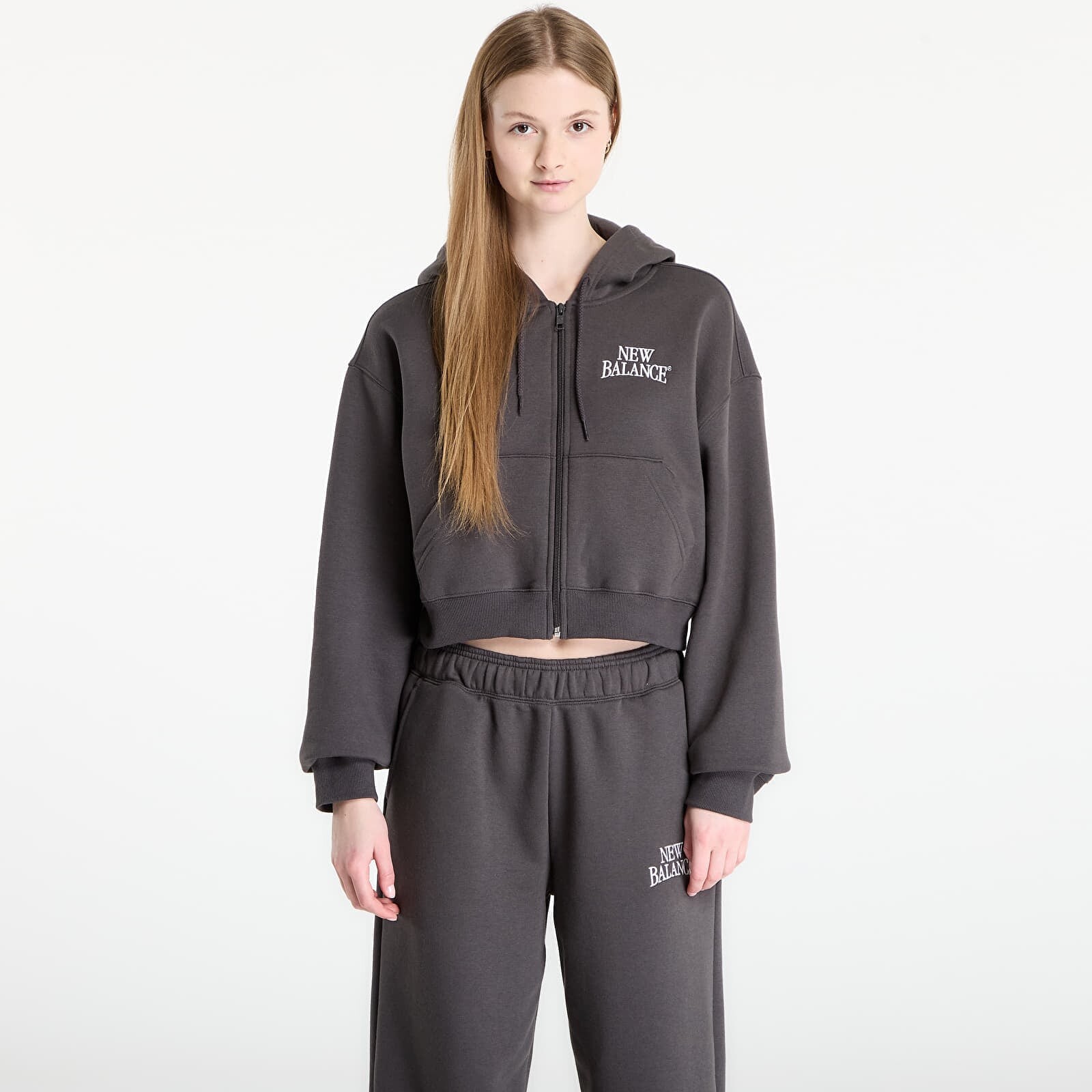 Mikina New Balance Linear Heritage Fleece Full Zip Faded Black M