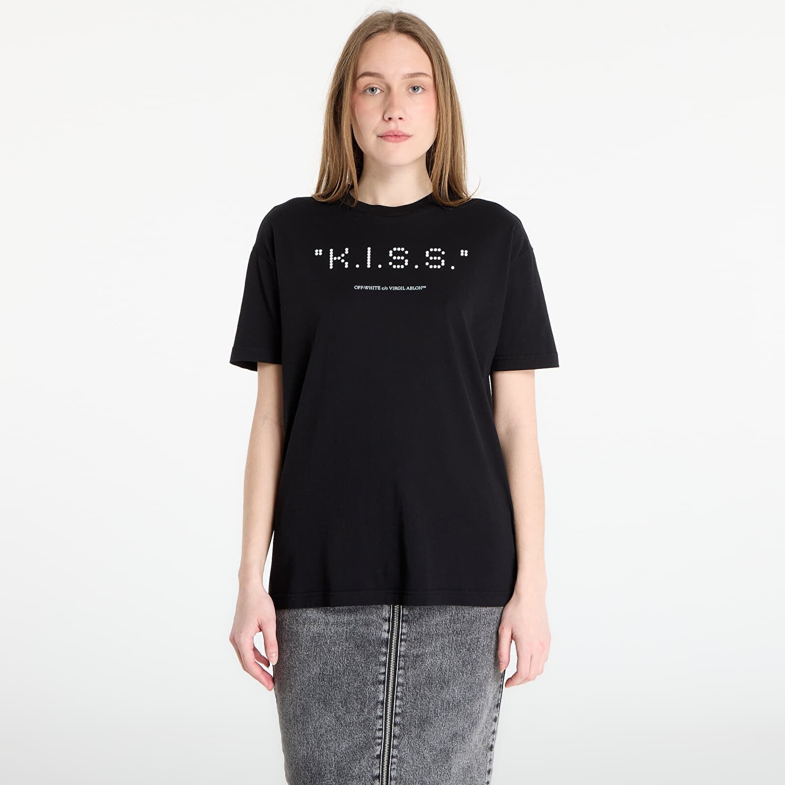 Tričko Off-White Kiss Quote Reg Tee Black XS