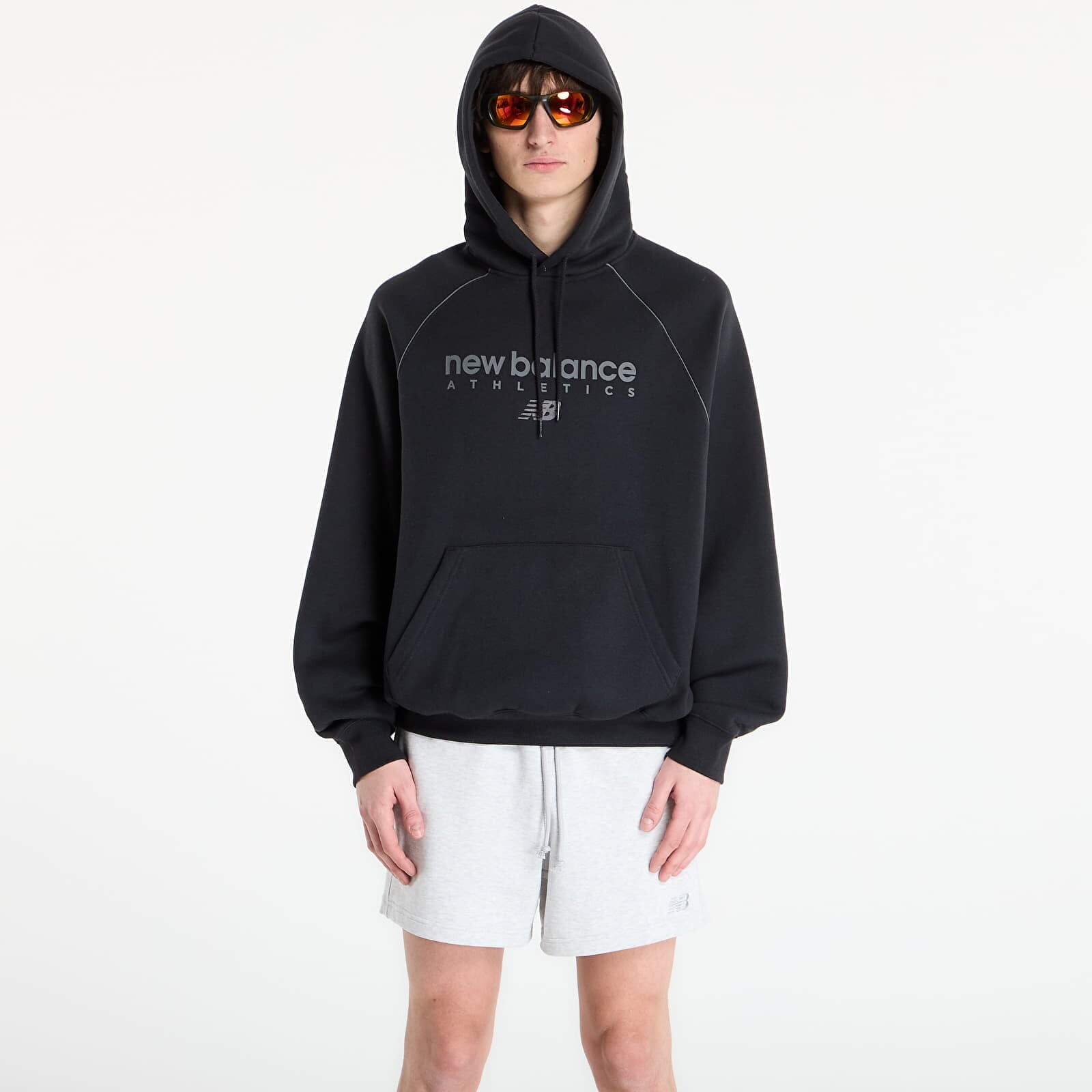 Mikina New Balance Linear Graphic Fleece Hoodie Black L