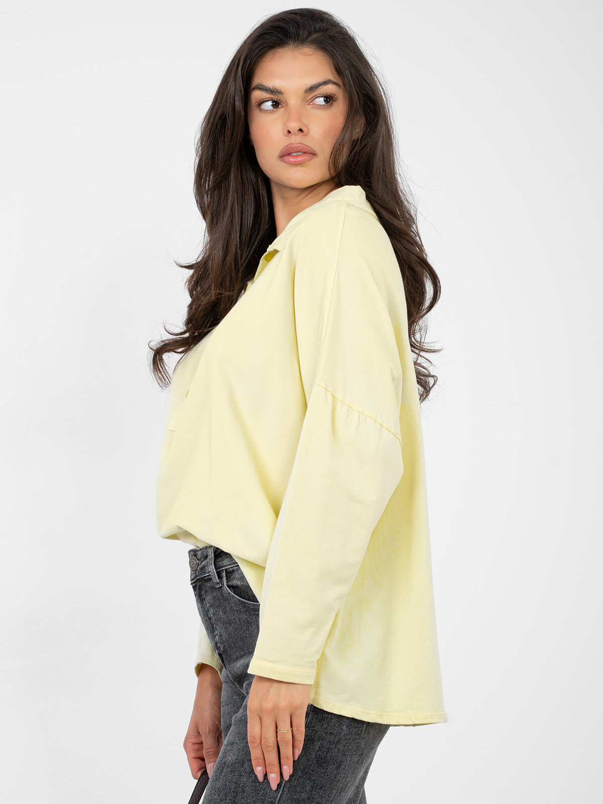 Jednofarebná blúzka svetložltá