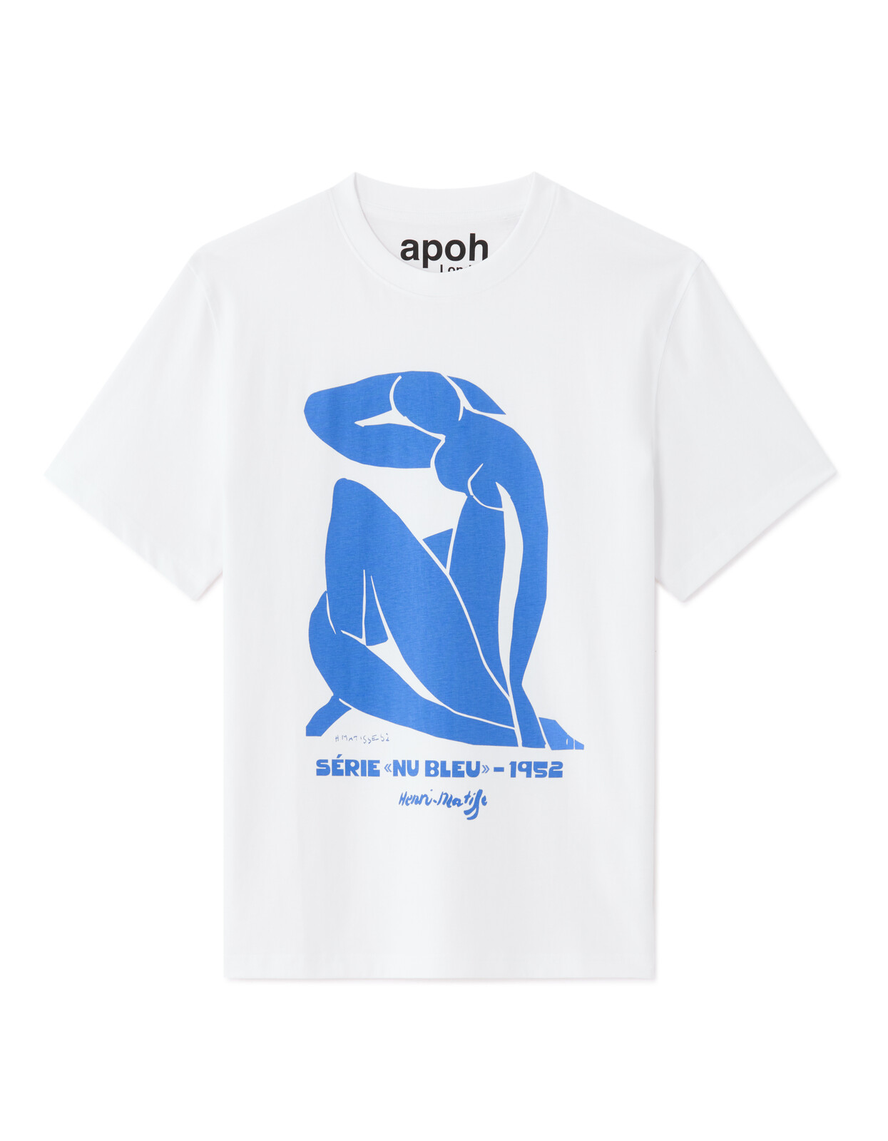 Biele tričko s modrým motívom Matisse