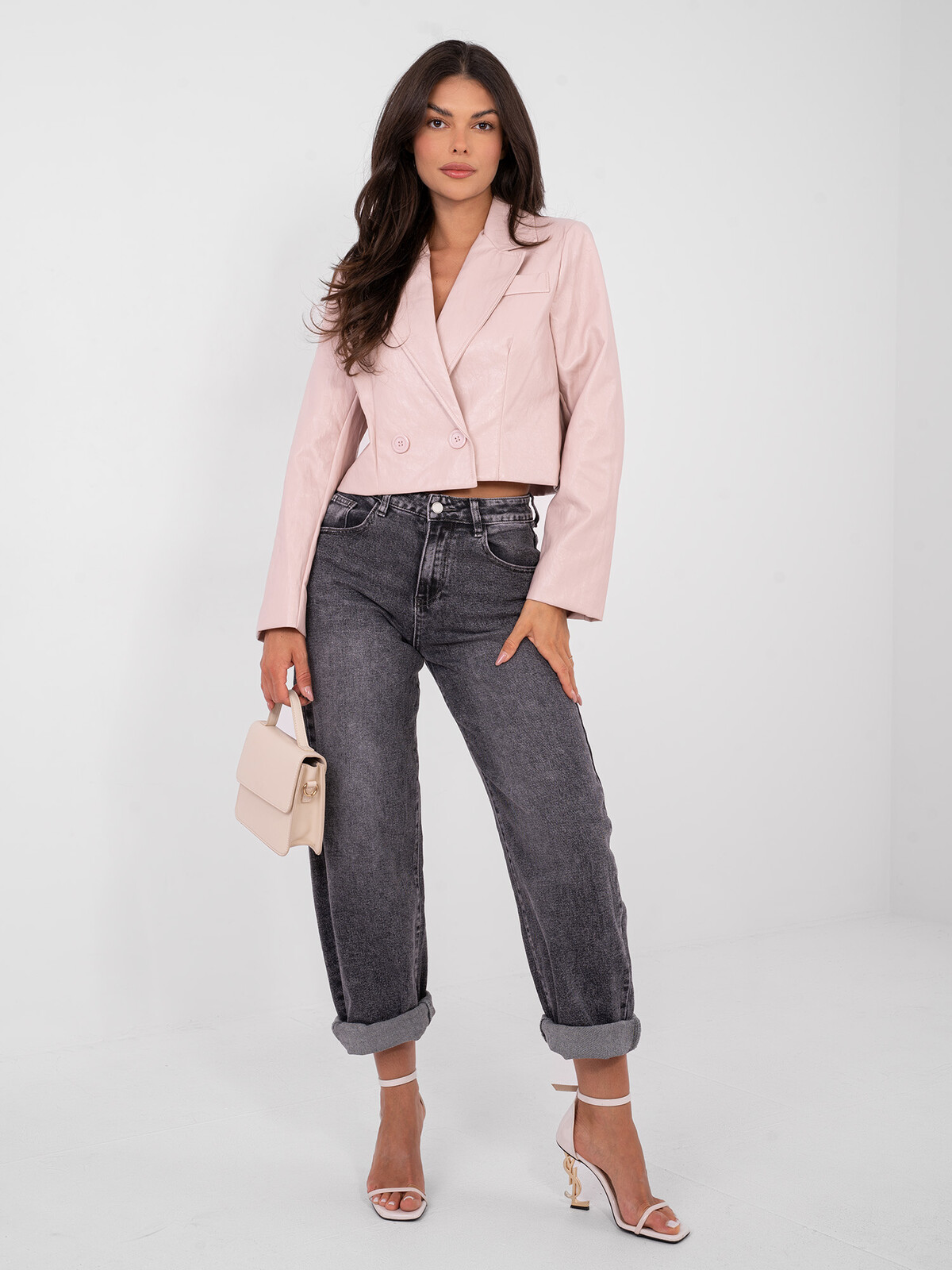 Svetloružová bomber bunda