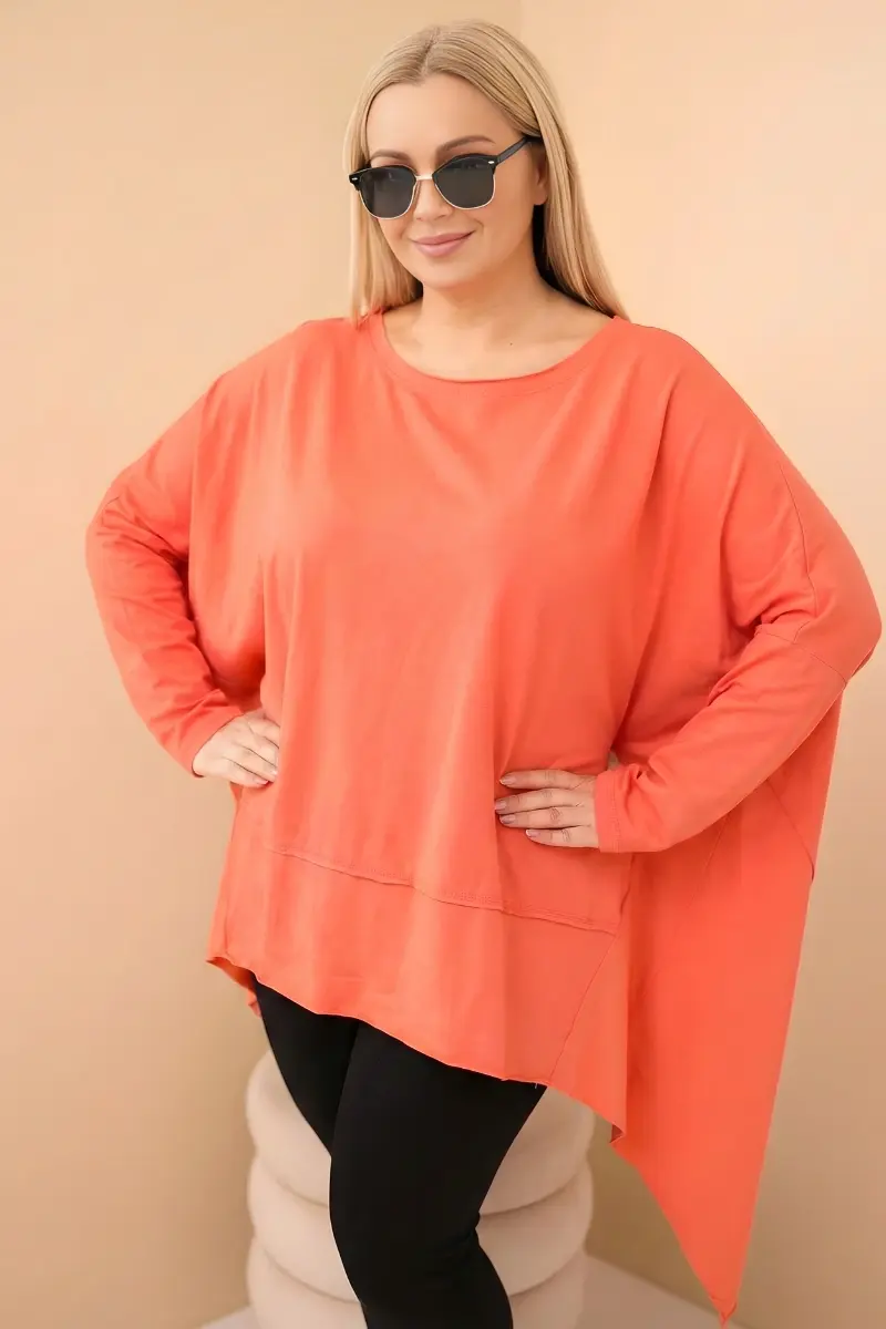 Plus size tunika s asymetrickým spodkom
