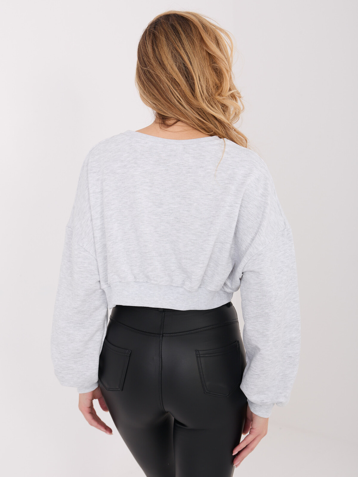 Svetlosivá crop mikina