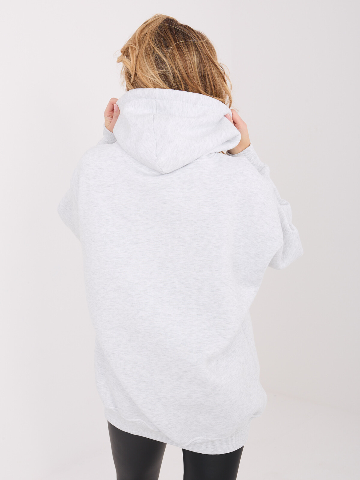 Dámska mikina s kapucňou, svetlosivá