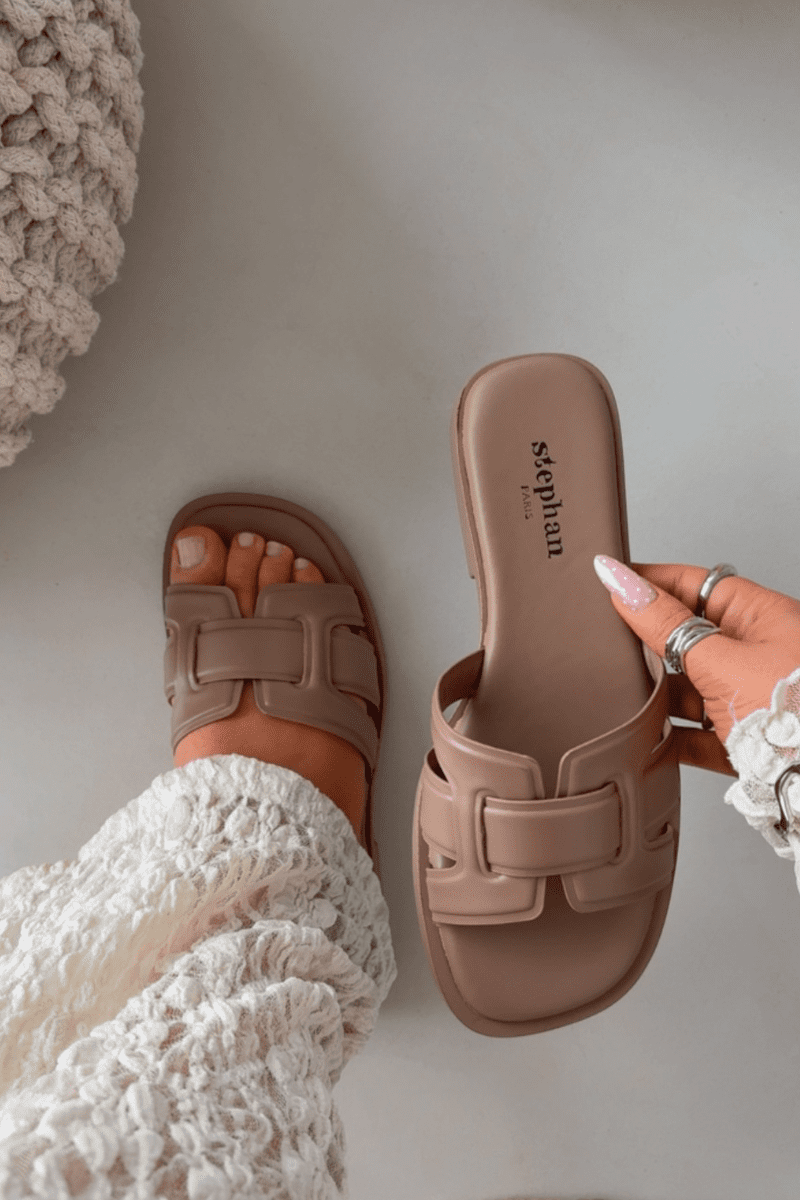 Dámske šľapky Lorania tmavo béžové