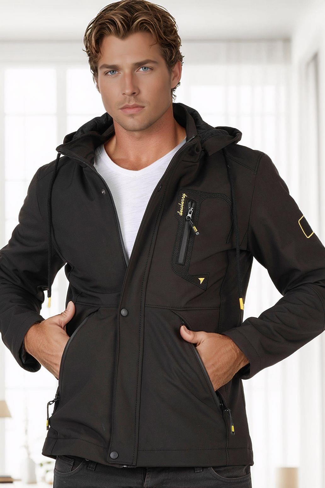 M8648 DEWBERRY MEN'S SOFTSHELL JACKET-BLACK-1