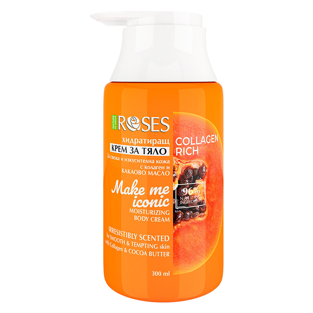 MAKE ME ICONIC hydratačný vyhladzujúci telový krém COLLAGEN+ s vôňou papáje 300 ml - NATURE OF AGIVA