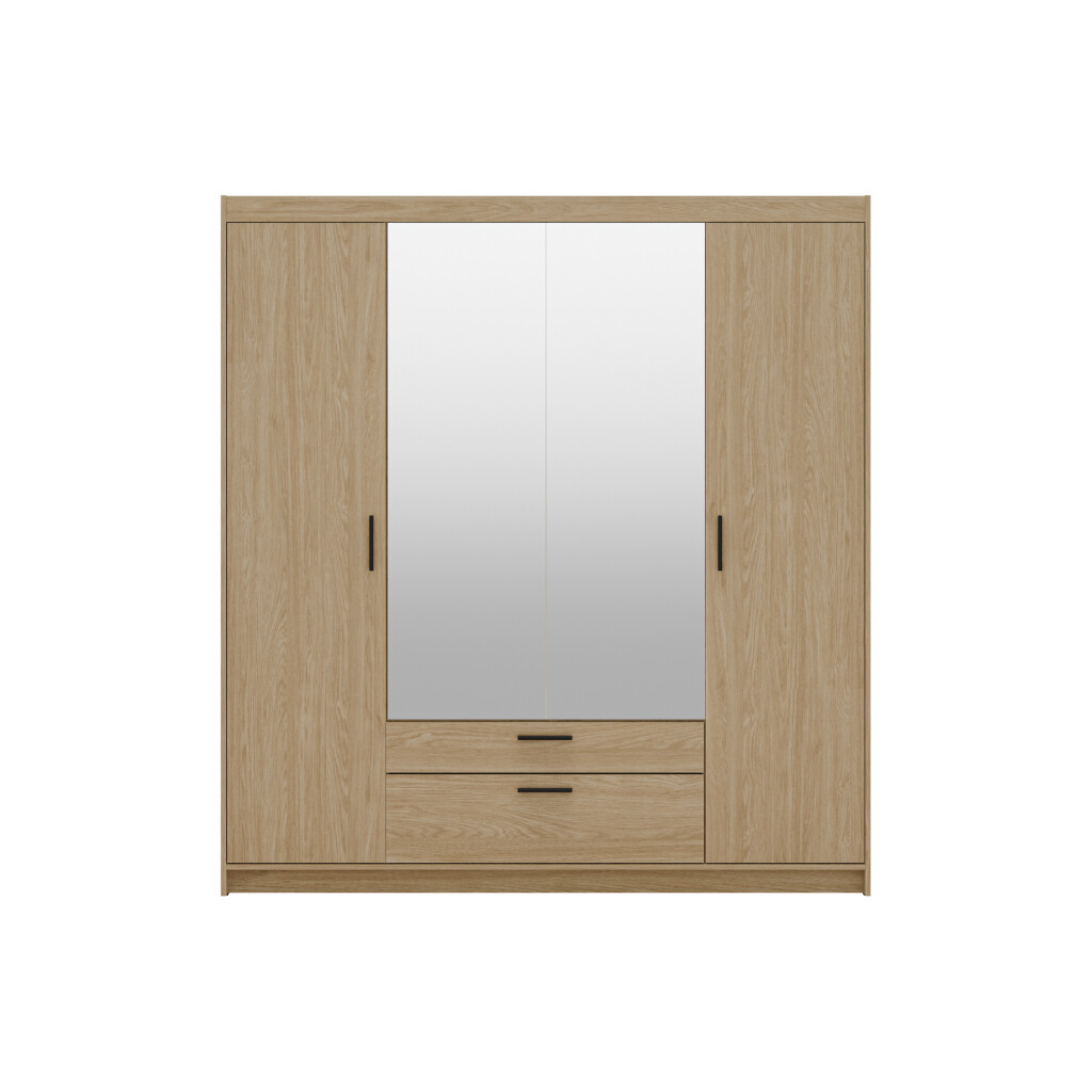ArtLemp Šatníková skriňa ELLEN 4D2S so zrkadlom | dub olejovaný