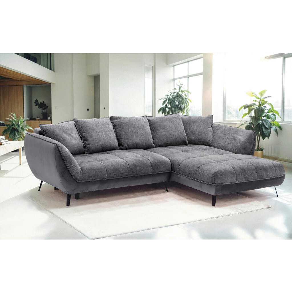 Livetastic ROHOVÁ SEDACIA SÚPRAVA, textil, grafitová, sivá