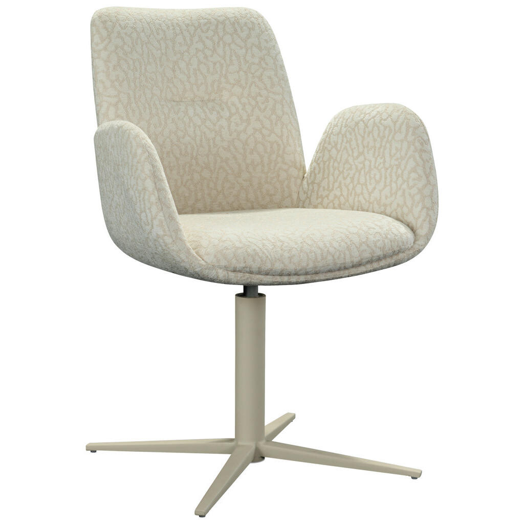 Lomoco STOLIČKA S PODRÚČKAMI, železo, mikrovlákno, béžová