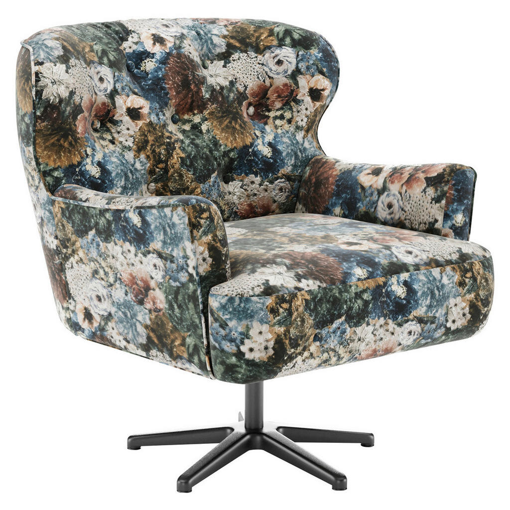 Sit & More KRESLO, textil, modrá, ružová, béžová