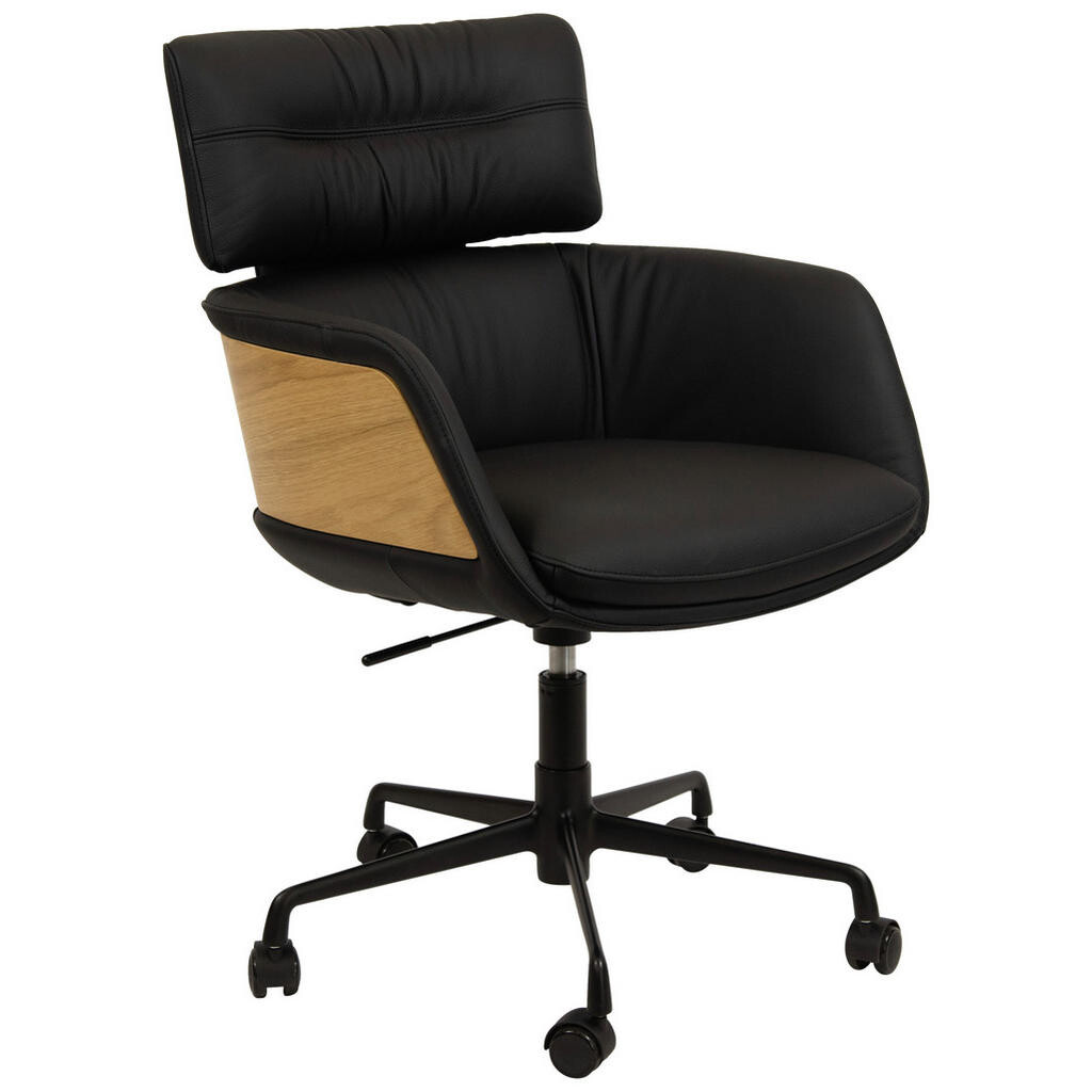 Dieter Knoll OTOČNÁ STOLIČKA, čierna, farba duba