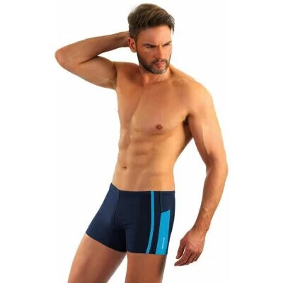 Pánske plavky BD 364 Tmavomodrá s modrou - Sesto Senso XL tm. modrá s modrou