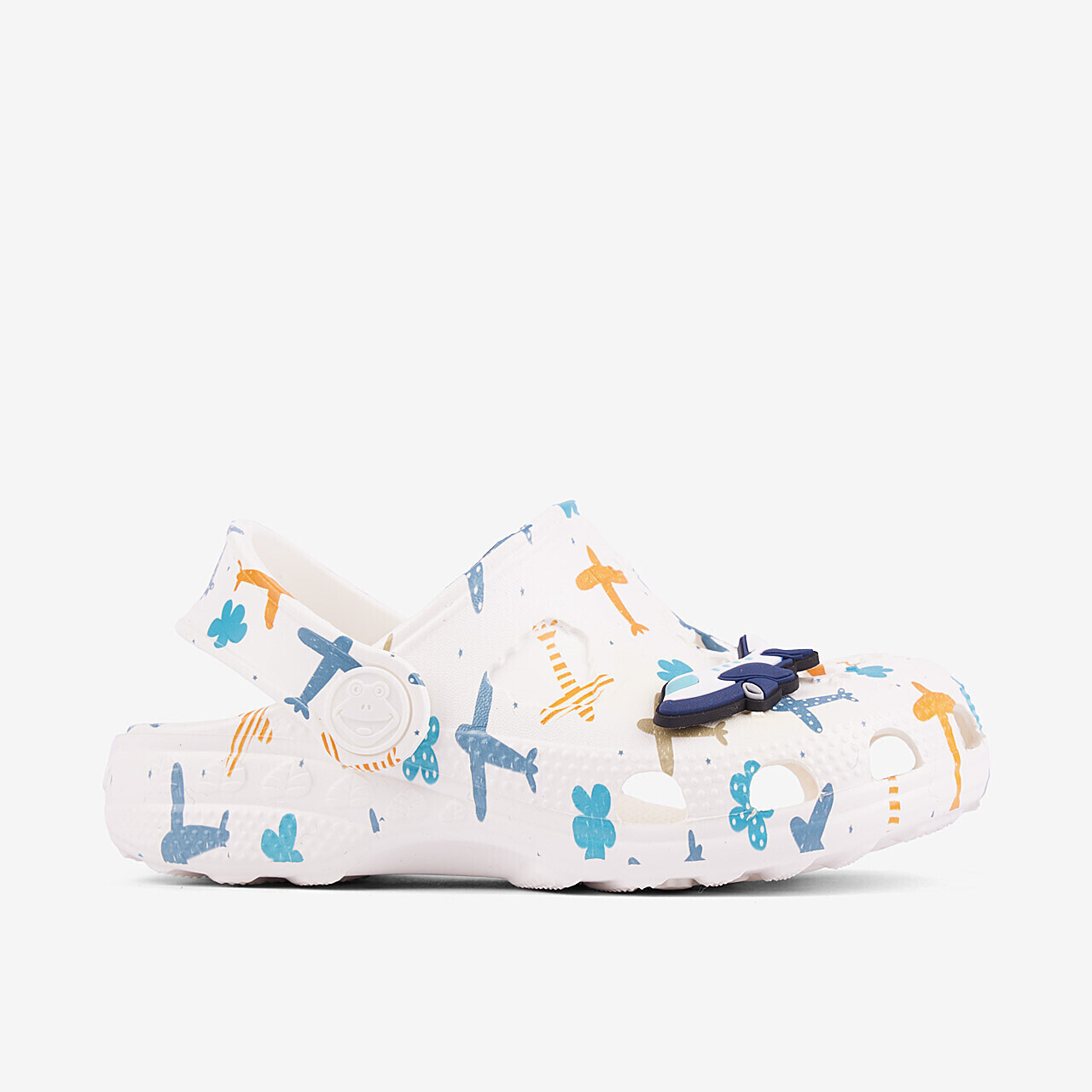 COQUI Nazúvacie šľapky LITTLE FROG – biele, Airoplane + amulet, veľ. 23/24