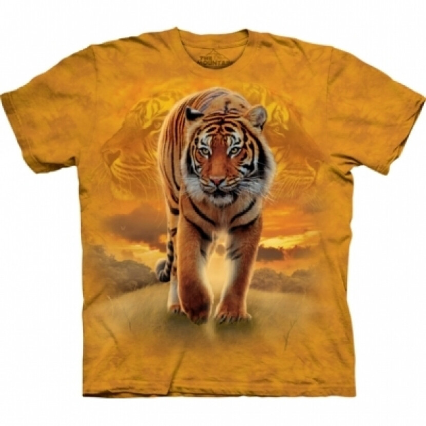 Tričko unisex The Mountain Rising Sun Tiger - žlté,