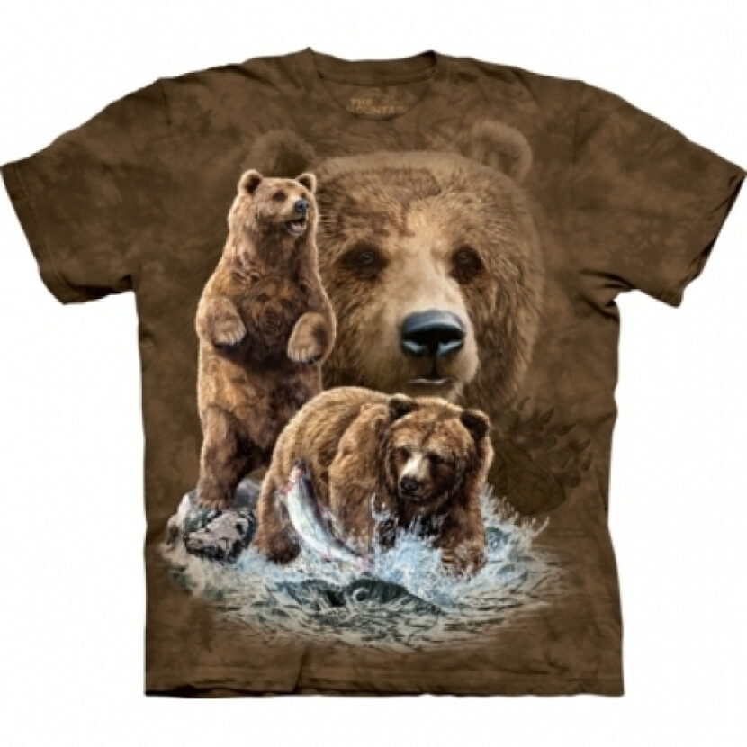 Tričko unisex The Mountain Find 10 Brown Bears - hnedé,