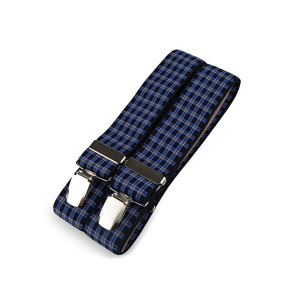 Traky na sponu šírka 3,5 cm - modré-čierne