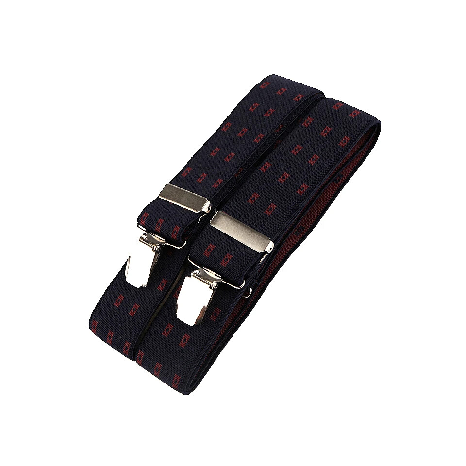 Traky na sponu šírka 3,5 cm - navy-červené