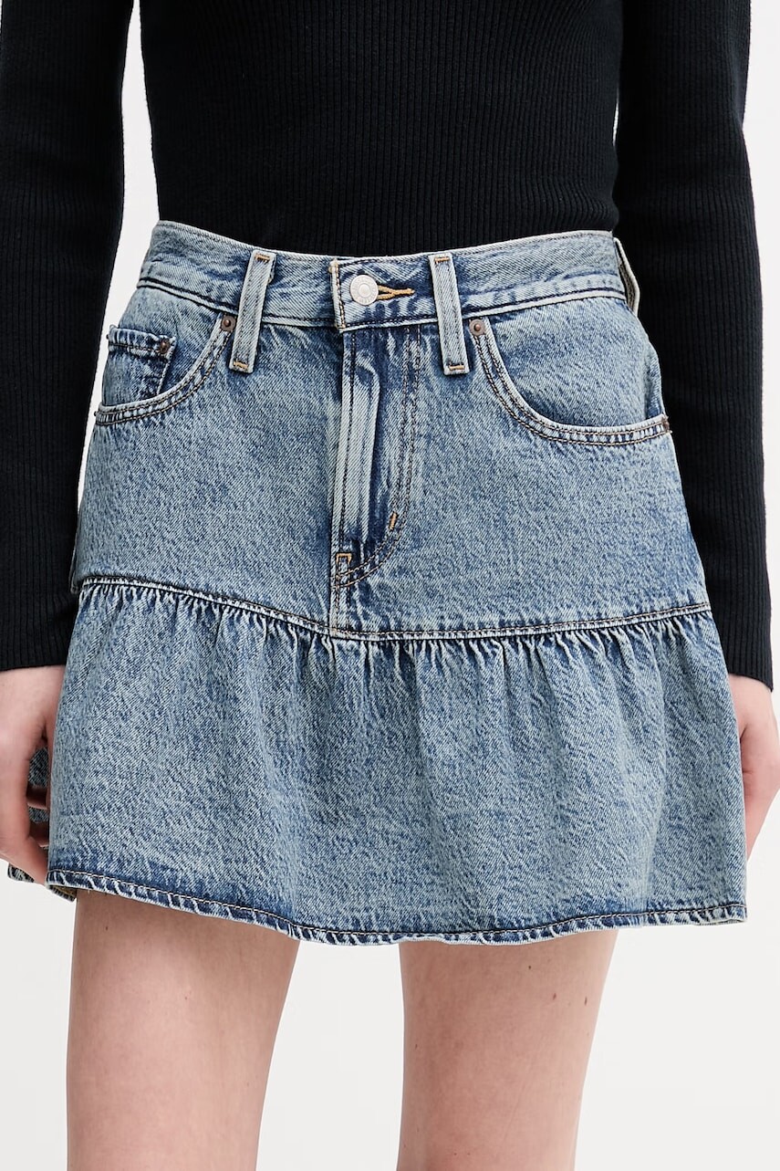 Bavlnená rifľová sukňa Levi's FLOUNCE MINI