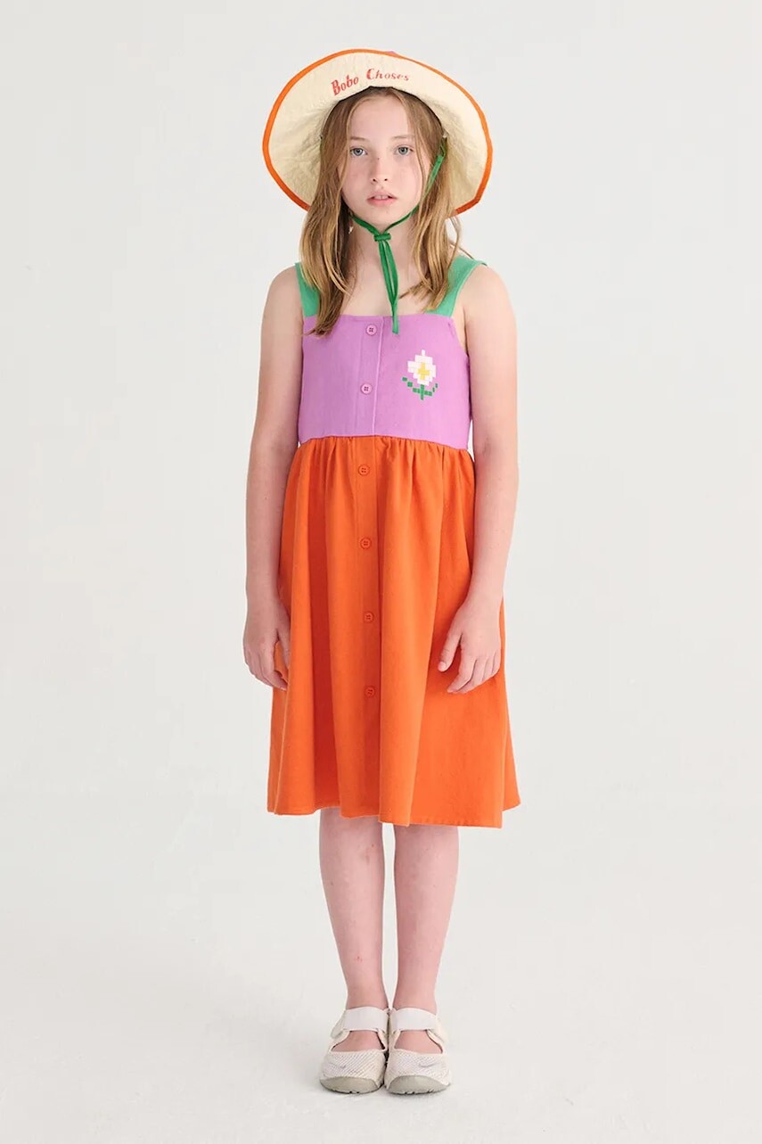 Dievčenské bavlnené šaty Bobo Choses Pixel Daisy