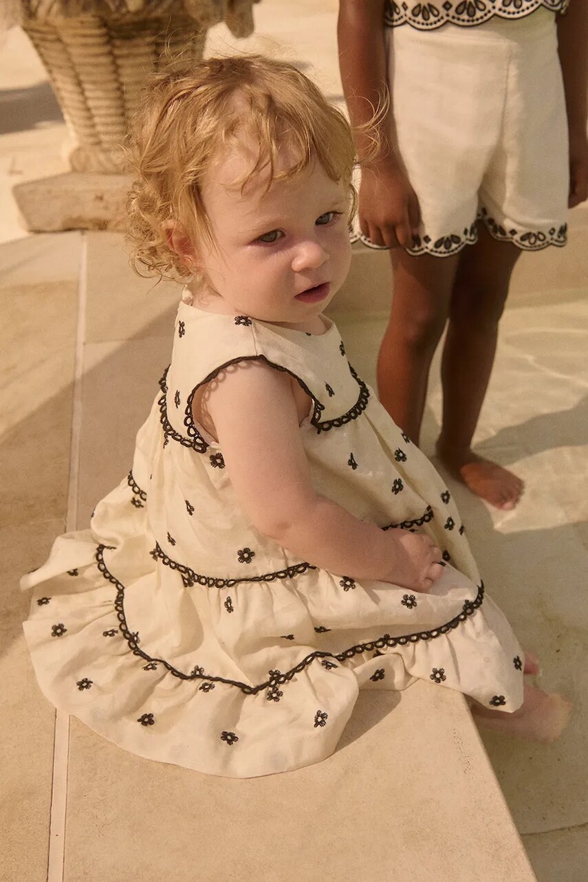 Detské šaty s prímesou ľanu Abel&Lula