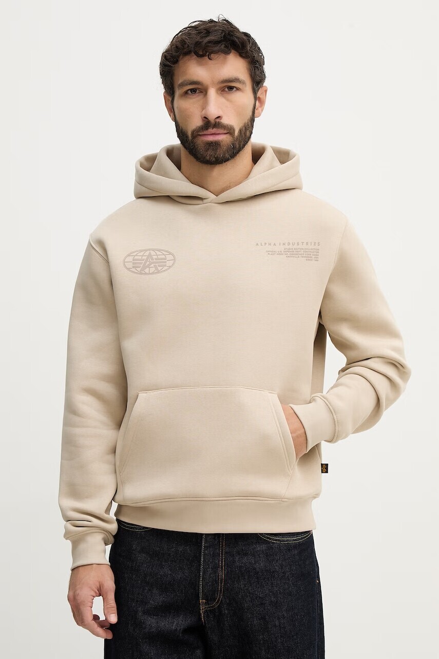 Mikina Alpha Industries World Logo Backprint Hoodie