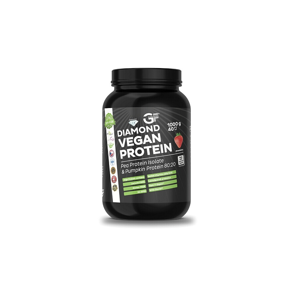 GF NUTRITION Diamond vegán proteín jahoda 1000 g