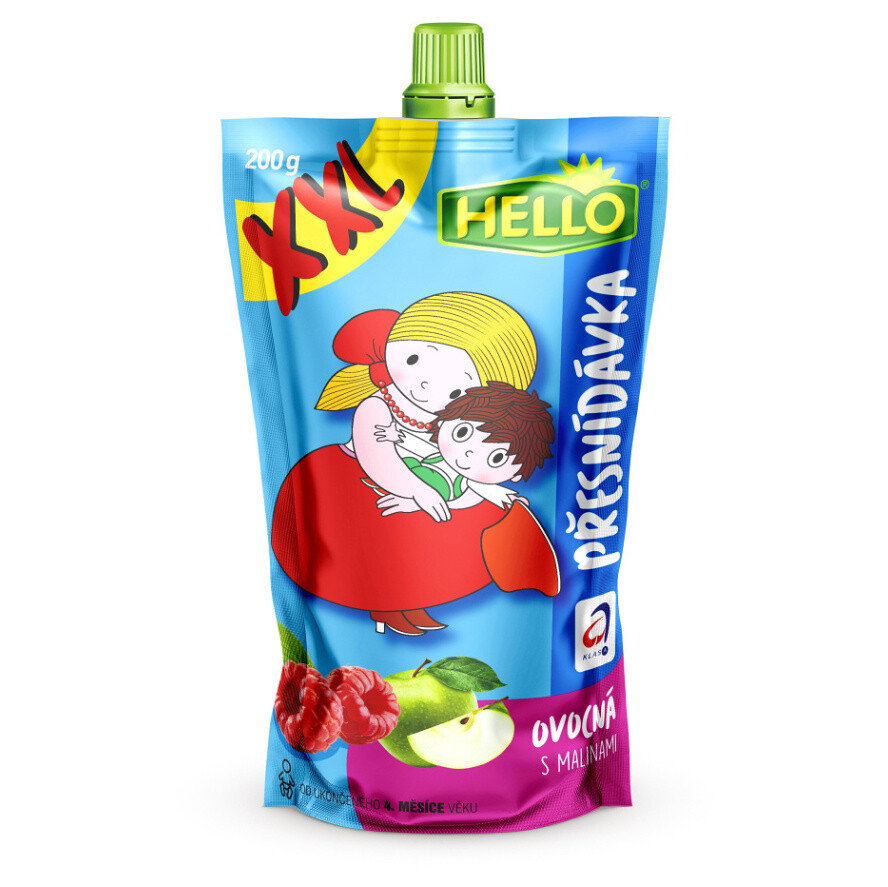 HELLO XXL Kapsička s malinami 200 g x 10 kusov, poškodený obal