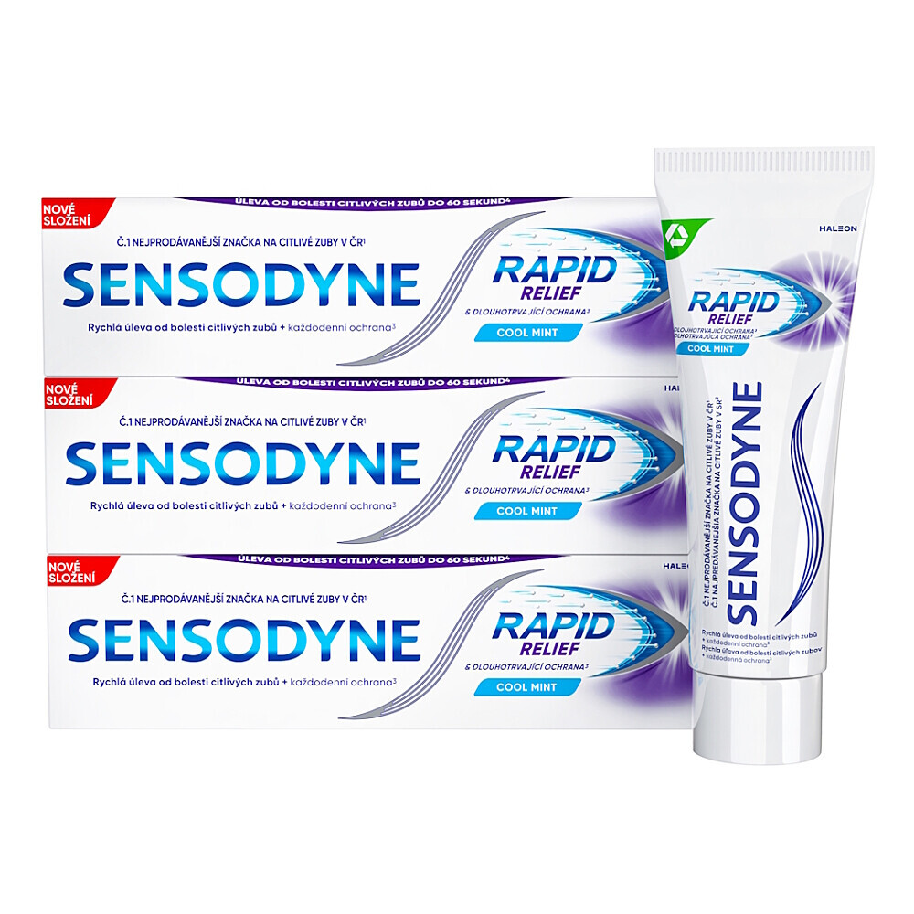 SENSODYNE Rapid Zubná pasta 3 x 75 ml, poškodený obal