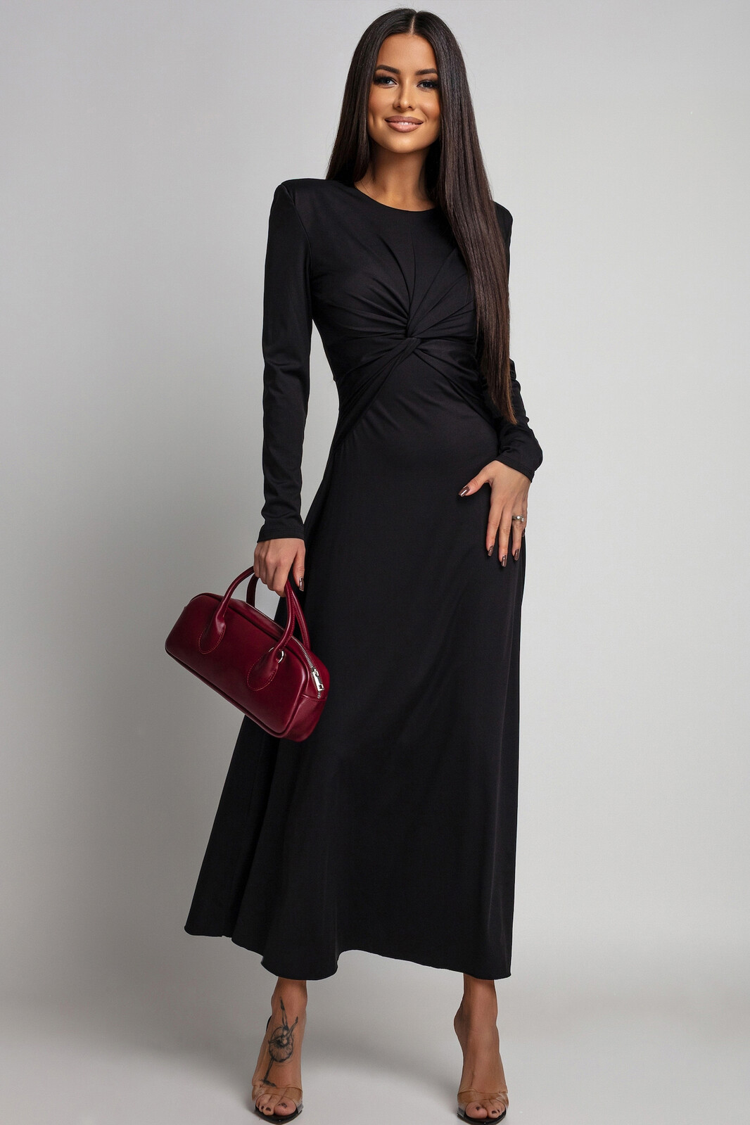 Azzurra Čierne spoločenské šaty s áčkovou sukňou Veľkosť: UNI