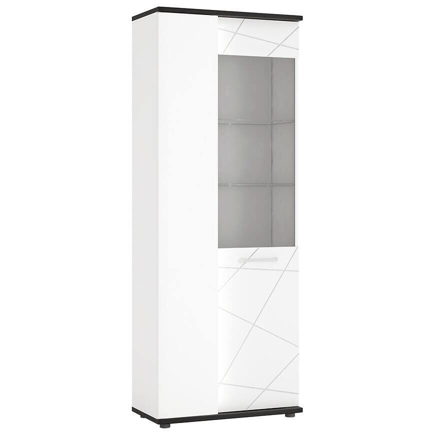 Vitrína Venezia VENV01L 2D alpská biela/dub vicenza čierna/mdf biela l