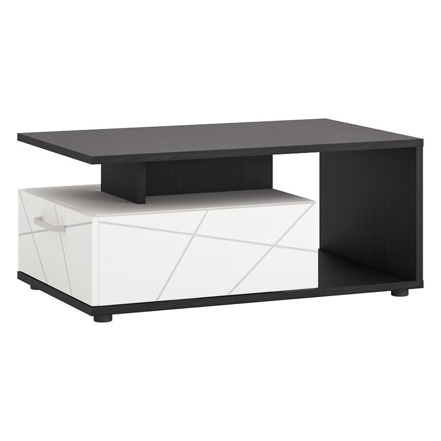 Konferenčný stolík Venezia VENT01 1S biela alpská/dub vicenza čierna /mdf biela L