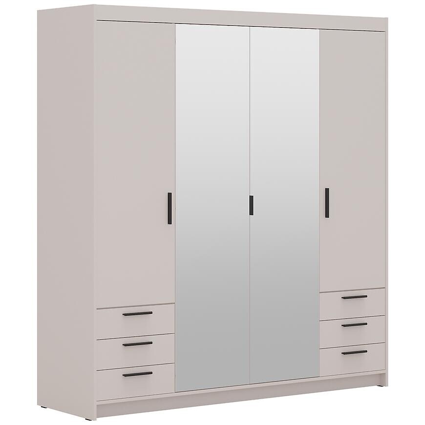 Skriňa Elena 4D 6S zrkadlo pieskovo béžová