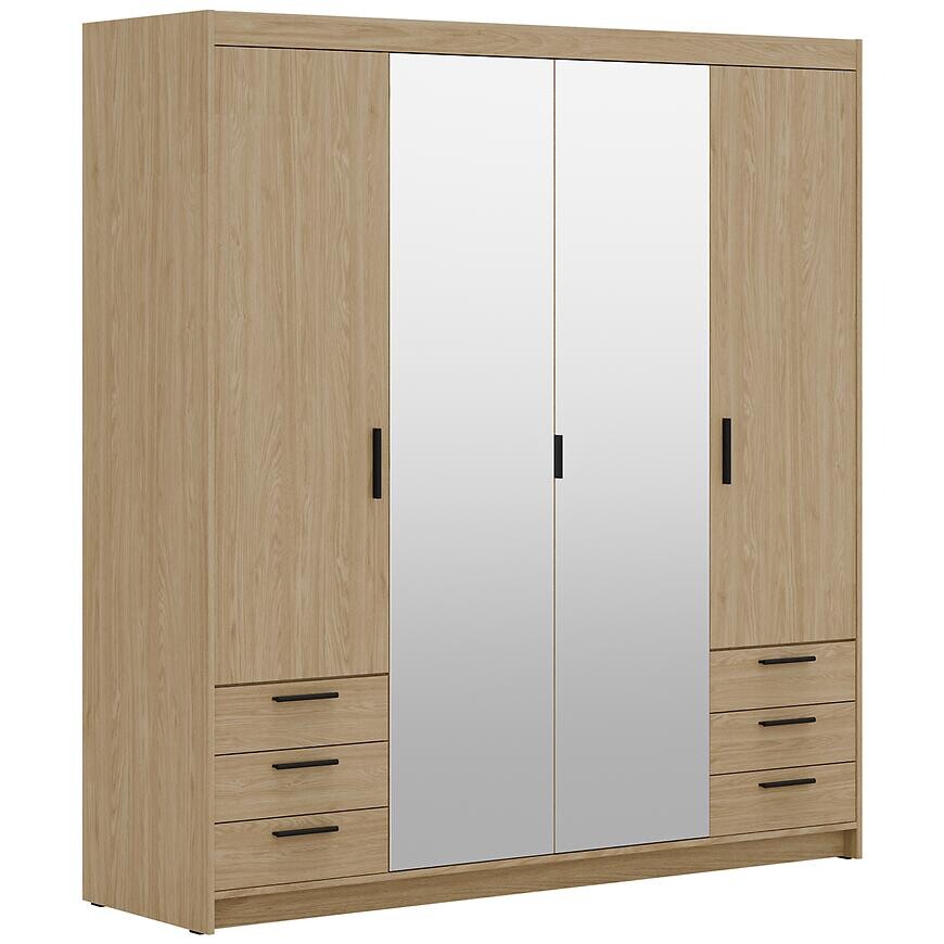 Skriňa Elena 4D 6S zrkadlo dub olejovaný