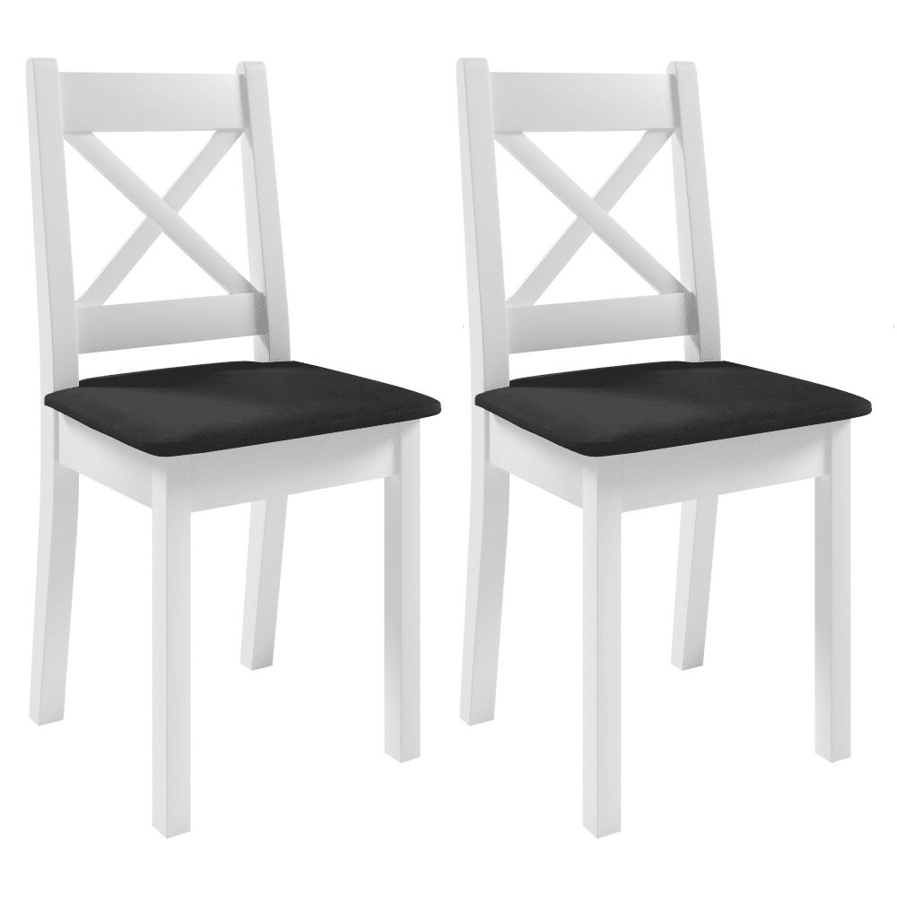 Stolička, set 2 ks, biela/tmavosivá, REMY KX