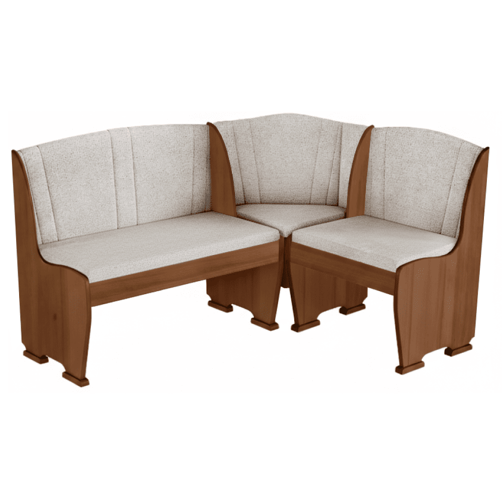 Rohová lavica, drevená, bronz hnedý/svetlosivá, COLTON