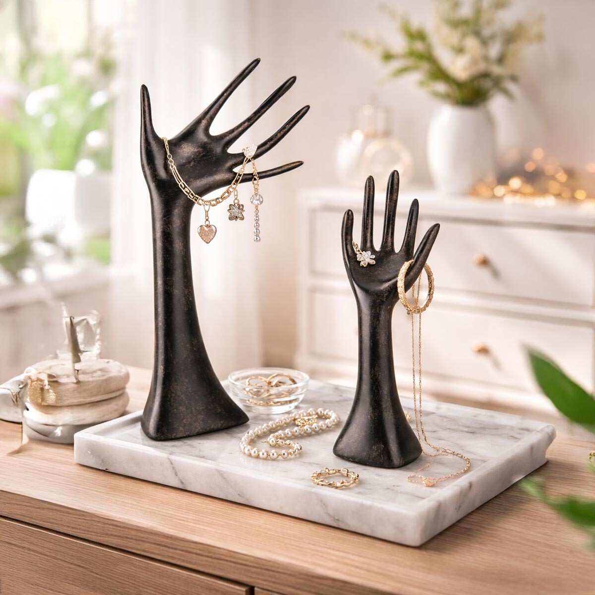 Stojany na šperky Ruky, sada 2 ks