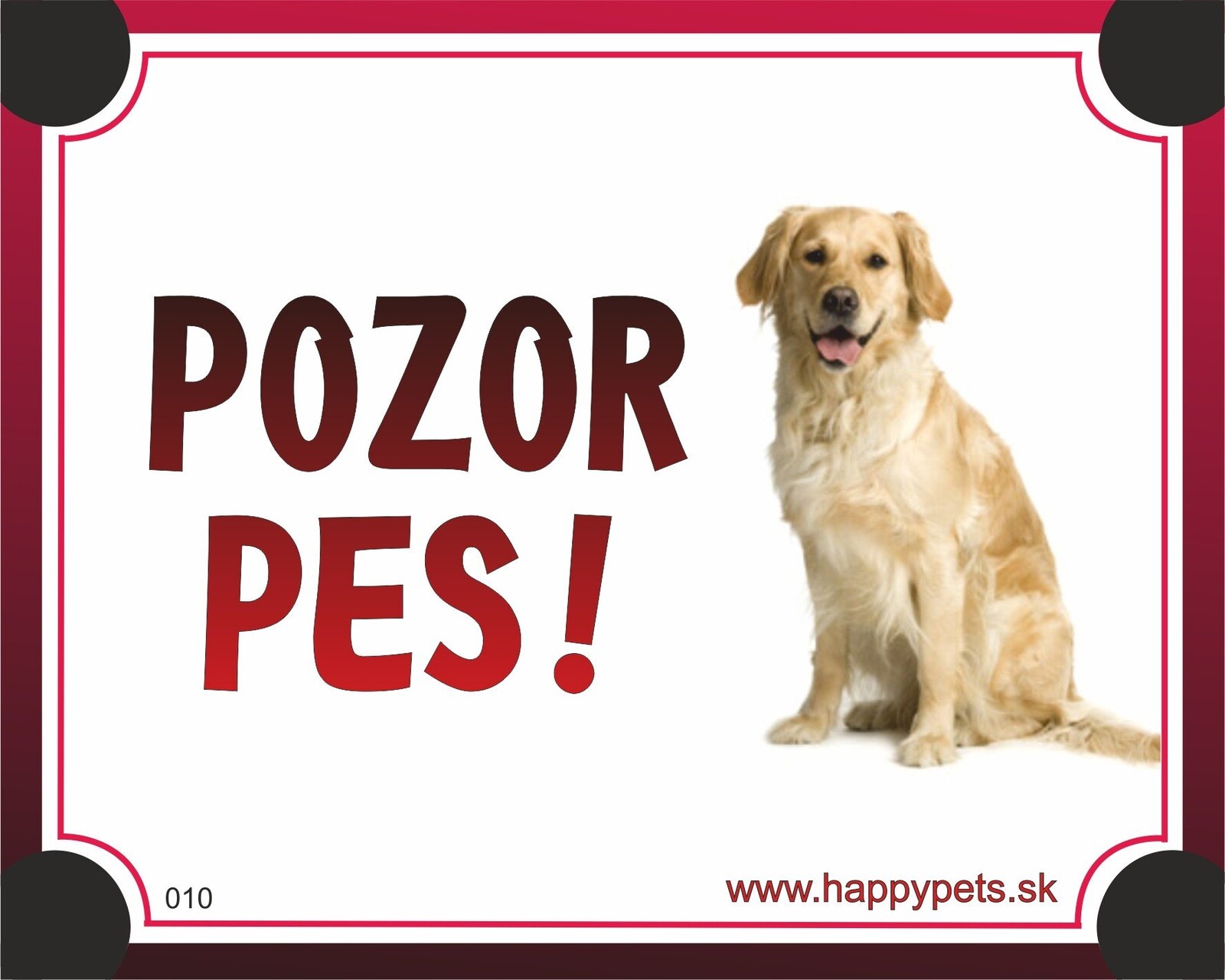 HP product for Happy Pets Tabulka POZOR PES  - labrador svetly